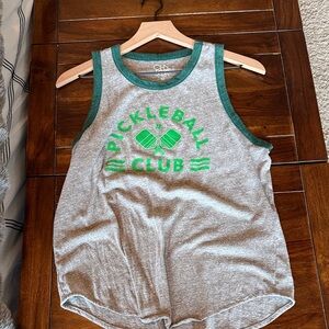 Chaser Gray Tank Top with Green Pickleball Graphic
